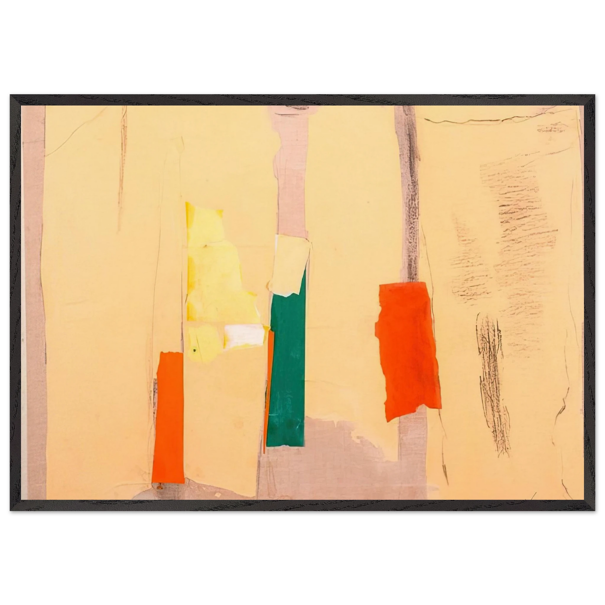 UNTITLED 1998 N2 - Esteban Vicente Framed Art Print – Black Wooden Frame - Default Title - -Framed Art Print