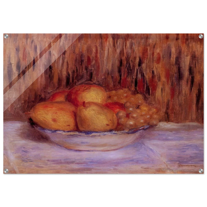 Still Life with Pears and Grapes - Pierre-Auguste Renoir Acrylic Print - 70x100 cm / 28x40″ inches