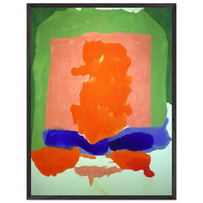 Helen Frankenthaler - Small s Paradise - 1964 Wall art - 28x43  cm / XL (11x17 Inches) - Premium Wooden Framed Poster With Fine Art Paper - Wood frame