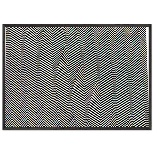 DESCENDING 1966 - Bridget Riley Framed Art Print – Black Wooden Frame - Default Title - -Framed Art Print