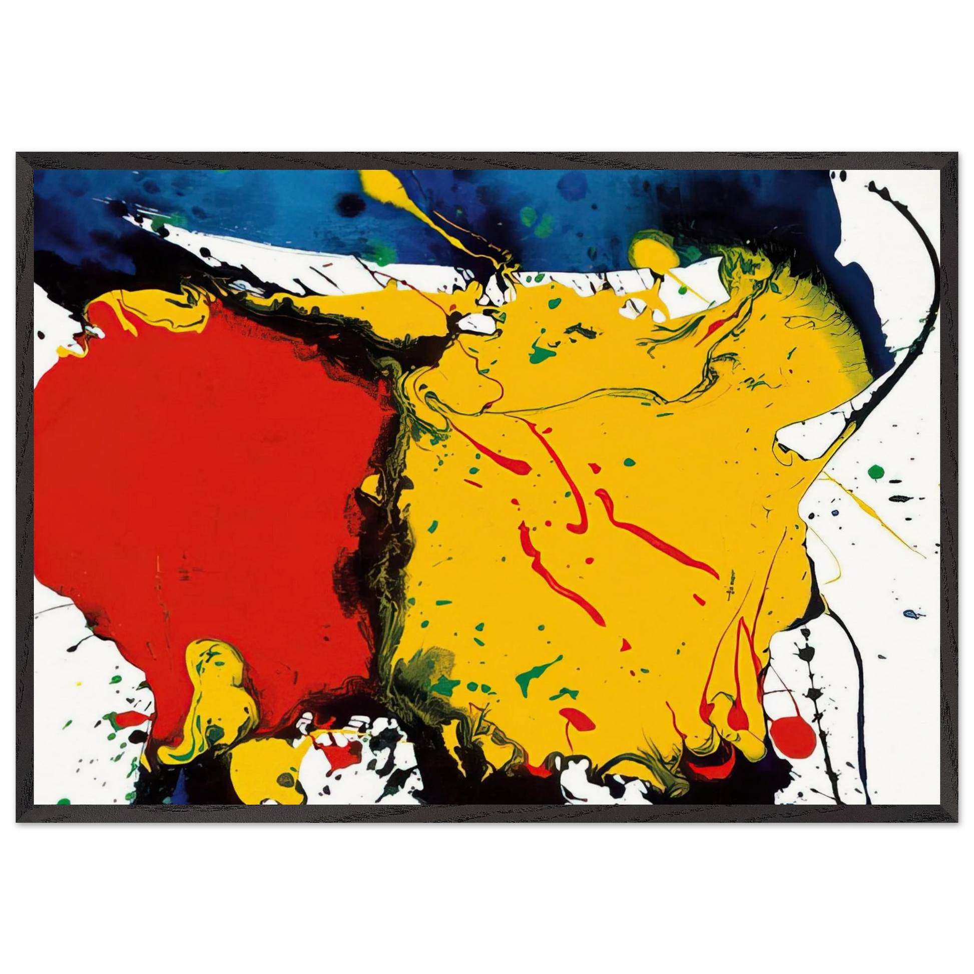 Untitled  SFP94-109  SFF 1757  - Sam Francis Framed Art Print – Black Wooden Frame - Default Title - -Framed Art Print