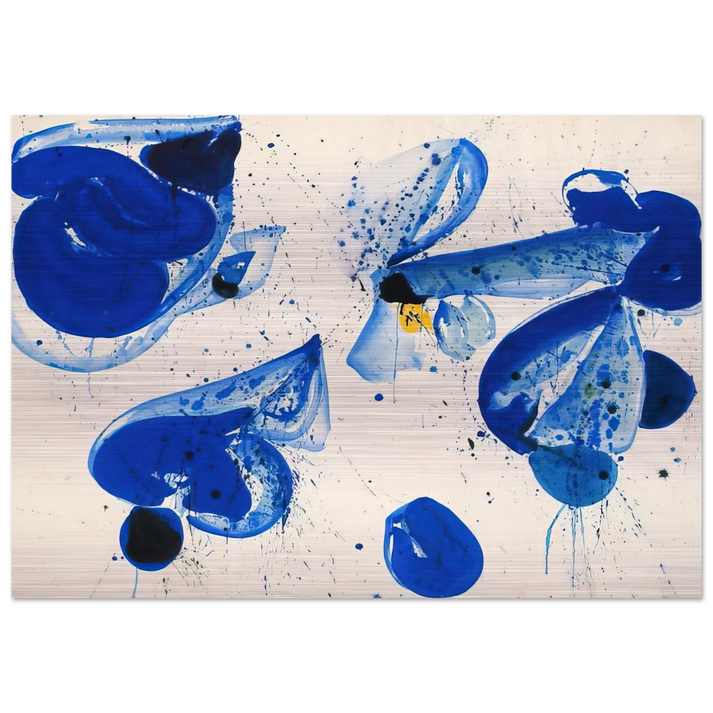 Untitled  Blue Balls from Cross #9  - Sam Francis Brushed Aluminum Print - 70x100 cm / 28x40 inches | Sam Francis Aluminum Print | Sam Francis Prints