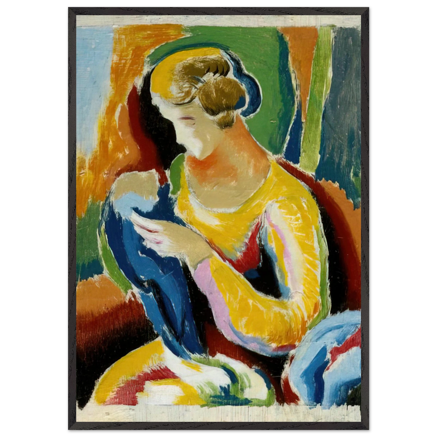 WOMAN 1920 - Thomas Hart Benton Framed Art Print – Black Wooden Frame - Default Title - -Framed Art Print