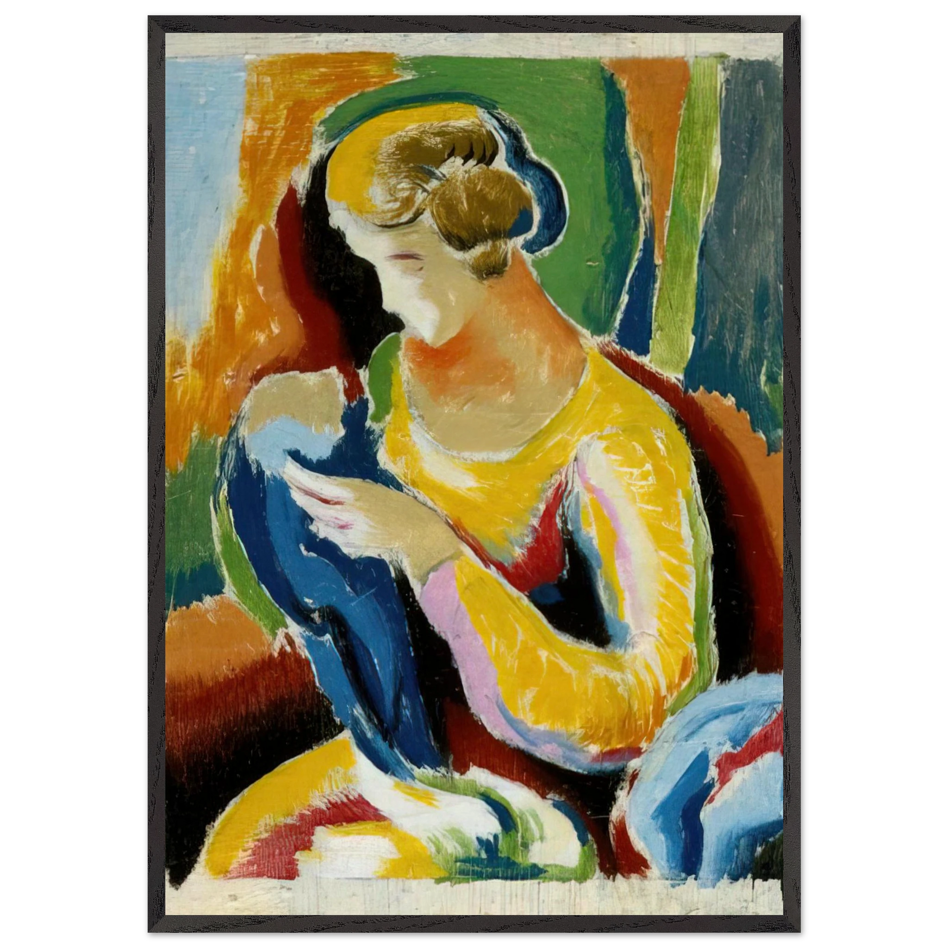 WOMAN 1920 - Thomas Hart Benton Framed Art Print – Black Wooden Frame - Default Title - -Framed Art Print