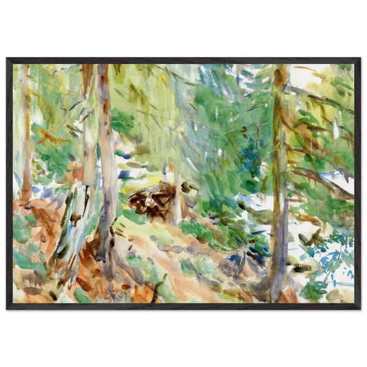 Val DAosta Purtud - John Singer Sargent 70x100 cm / 28x40 inches Framed Art Print – Black Wooden Frame