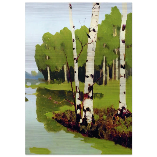 Birches - Arkhyp Kuindzhi Brushed Aluminum Print - 70x100 cm / 28x40 inches | Arkhyp Kuindzhi Aluminum Print | Arkhyp Kuindzhi Prints