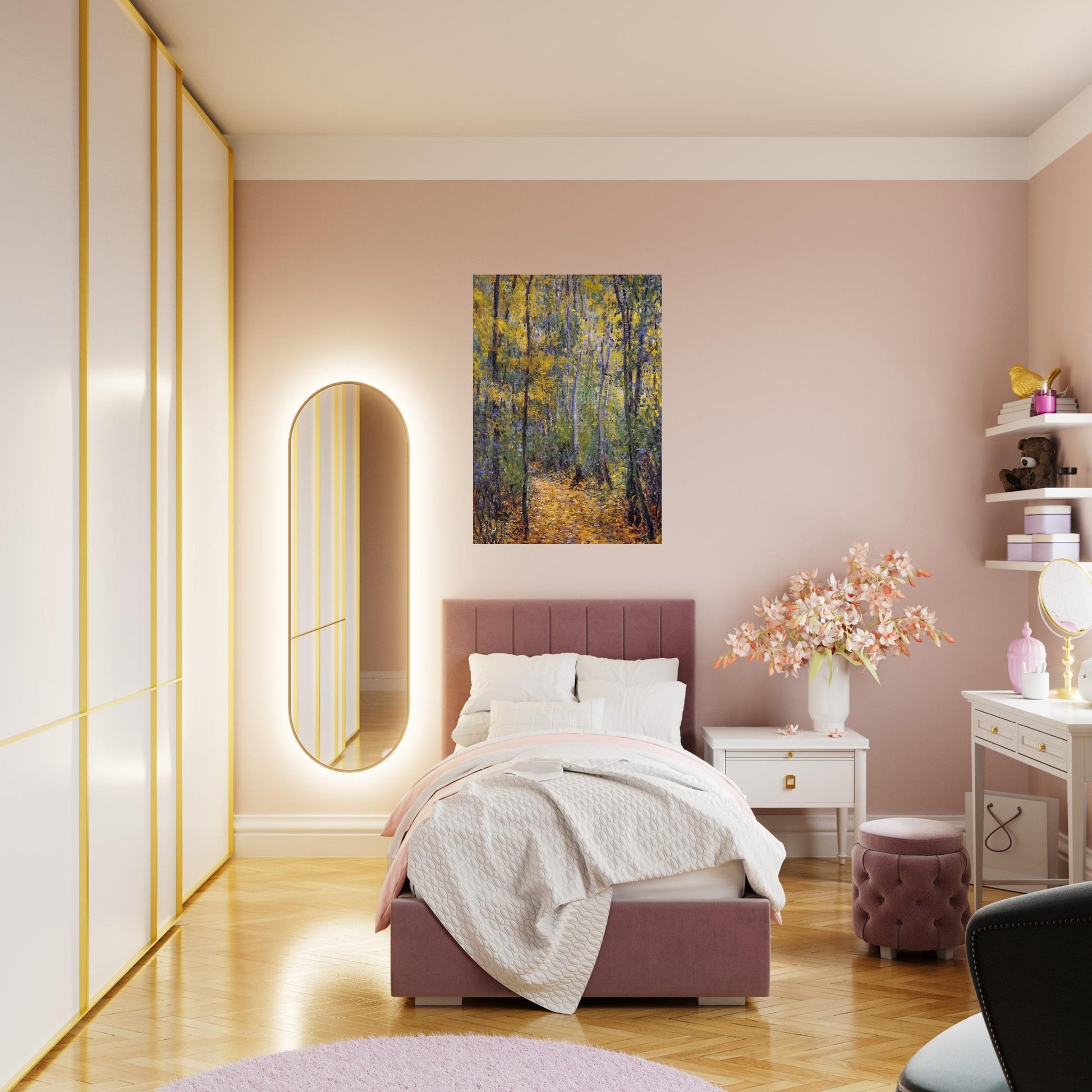 Wood Lane - claude monet Brushed Aluminum Print - 70x100 cm / 28x40 inches | claude monet Aluminum Print | claude monet Prints