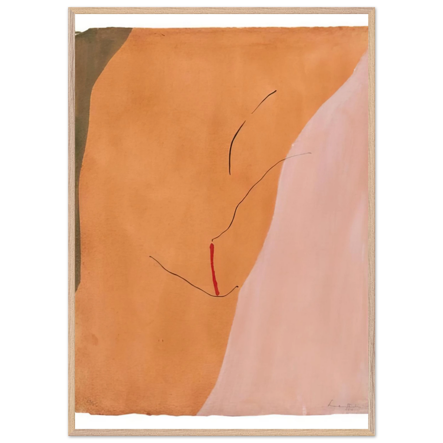 Helen Frankenthaler - Sanguine Mood - 1971 Wall art - A1 (59.4 x 84.1  cm) - Premium Wooden Framed Poster With Fine Art Paper - Wood frame