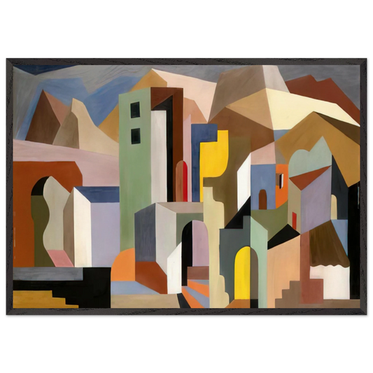 ARCHITECTURAL FORM OF FUTURE IDEAL LANDSCAPE 1921 - Enrico Prampolini Framed Art Print – Black Wooden Frame - Default Title - -Framed Art Print