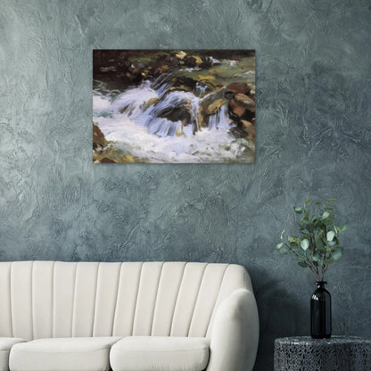 A Mountain Stream, Tyrol - John Singer Sargent Brushed Aluminum Print - 70x100 cm / 28x40 inches | John Singer Sargent Aluminum Print | John Singer Sargent Prints