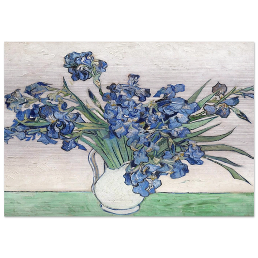 Vase with Irises - Vincent van Gogh Brushed Aluminum Print - 70x100 cm / 28x40 inches | Vincent van Gogh Aluminum Print | Vincent van Gogh Prints