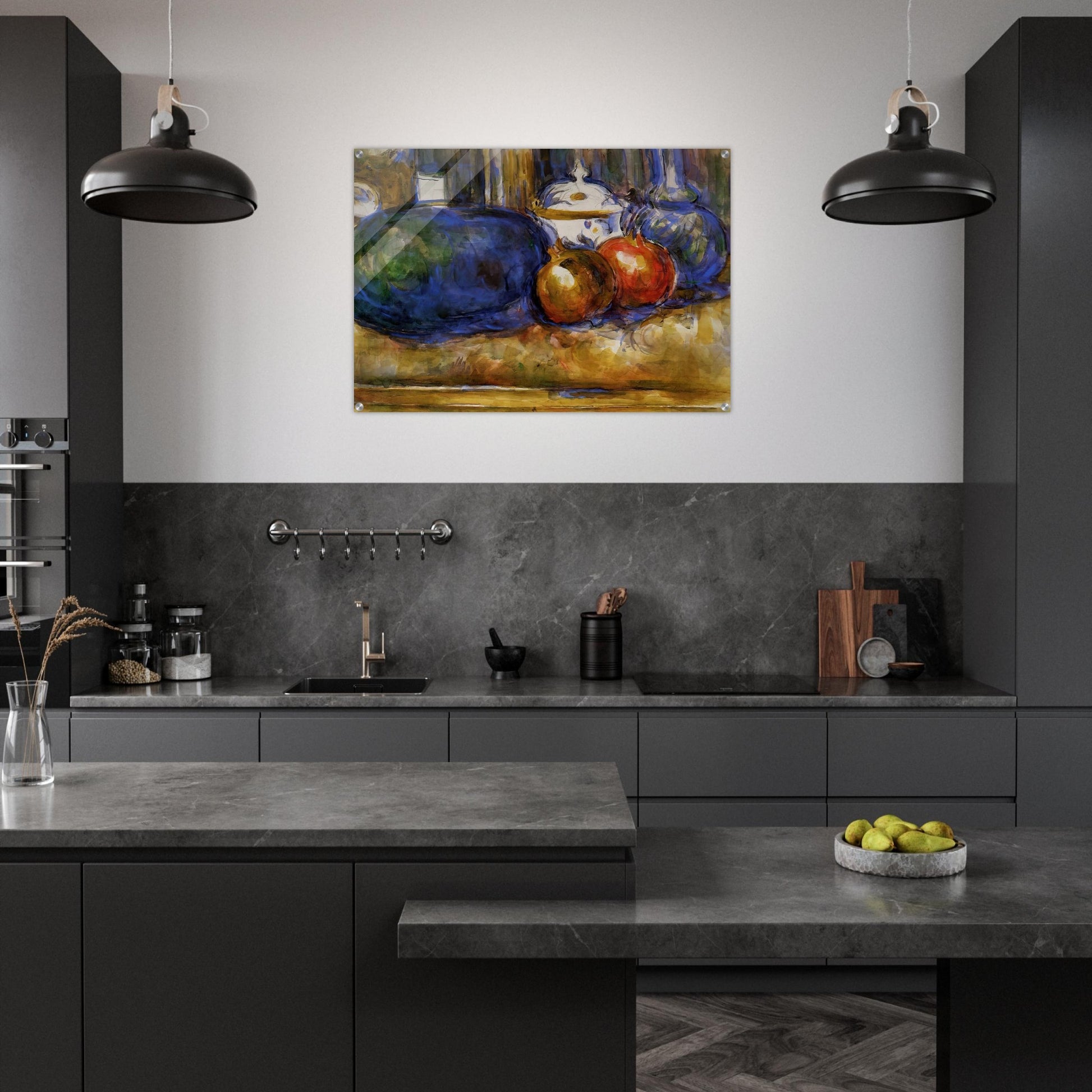 Still Life with Watermelon and Pemegranates - Paul Cézanne Acrylic Print - 70x100 cm / 28x40″ inches | Paul Cézanne Wall Art | Paul Cézanne Prints