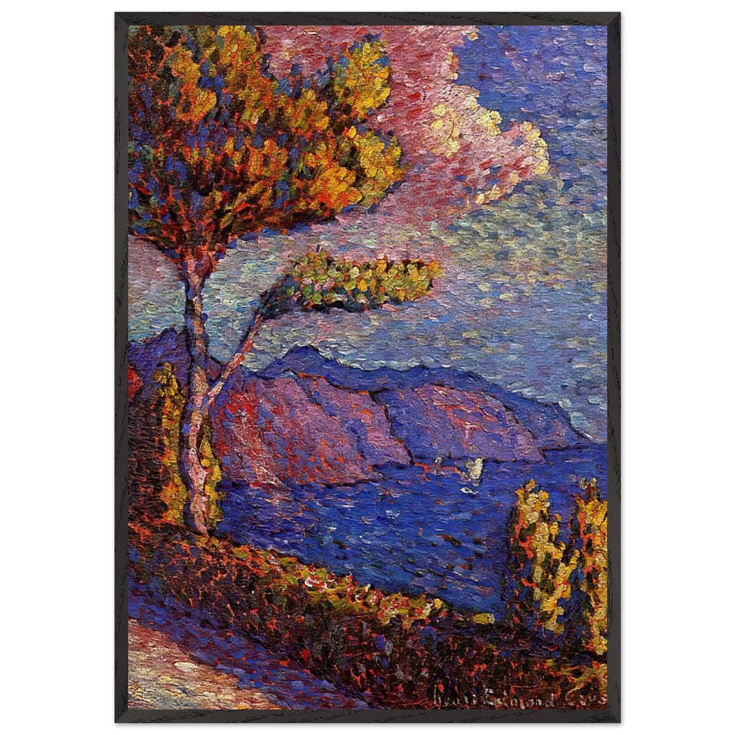 The Canal near St Tropez - Henri-Edmond Cross Framed Art Print – Black Wooden Frame - Default Title - -Framed Art Print