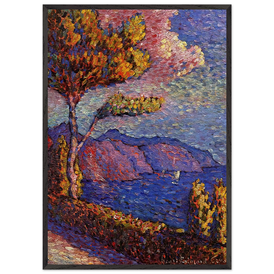 The Canal near St Tropez - Henri-Edmond Cross 70x100 cm / 28x40 inches Framed Art Print – Black Wooden Frame