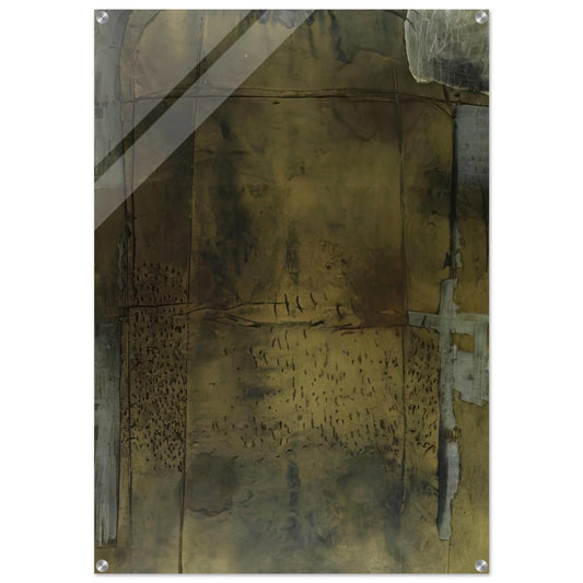 GREY OCHRE 1958 - Antoni Tapies Acrylic Print - 70x100 cm / 28x40″ inches | Antoni Tapies Wall Art | Antoni Tapies Prints