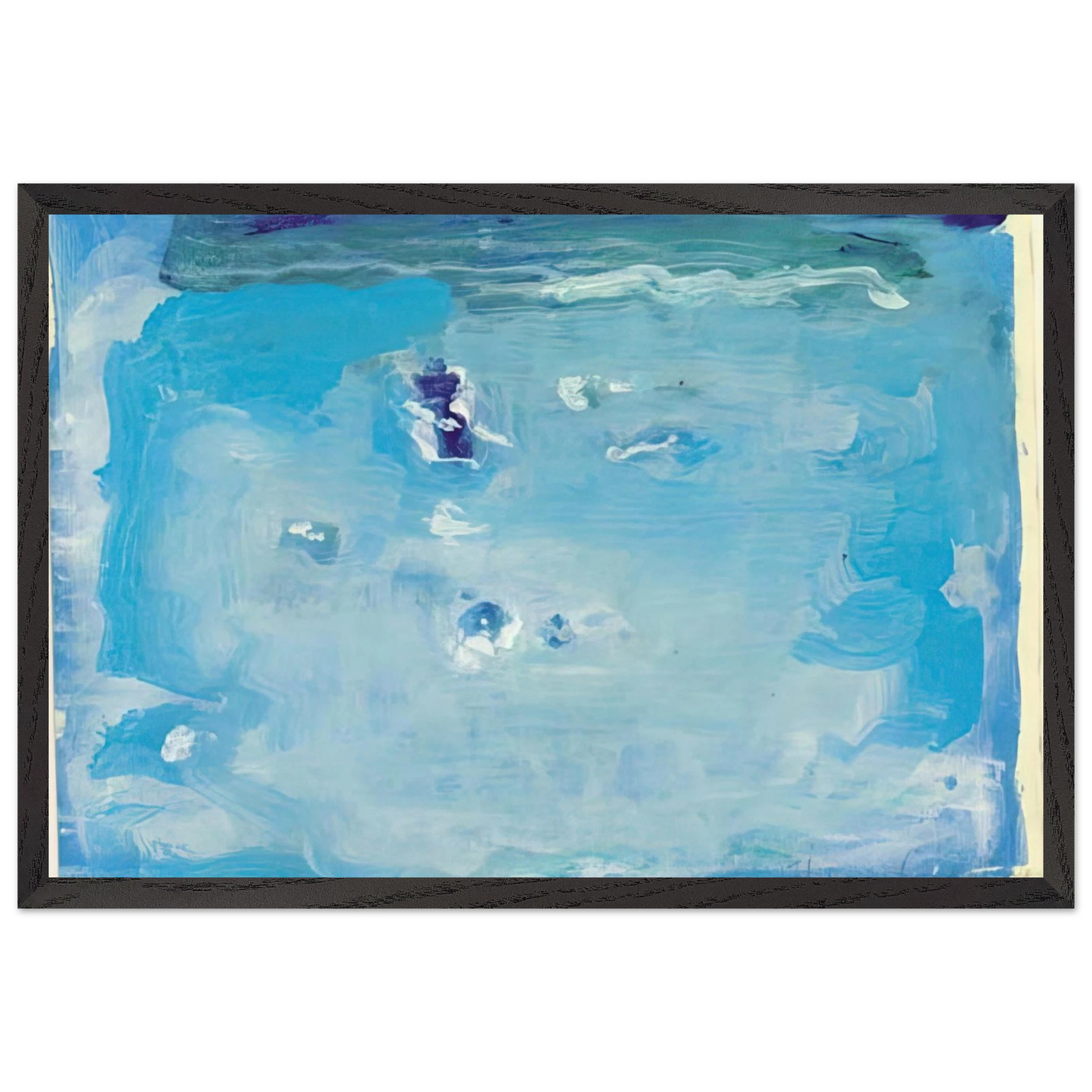 Helen Frankenthaler - Untitled - Color Field Painting, Lyrical Abstraction Wall art - 60x80 cm / 24x32 inches - Premium Wooden Framed Poster With Fine Art Paper - White frame