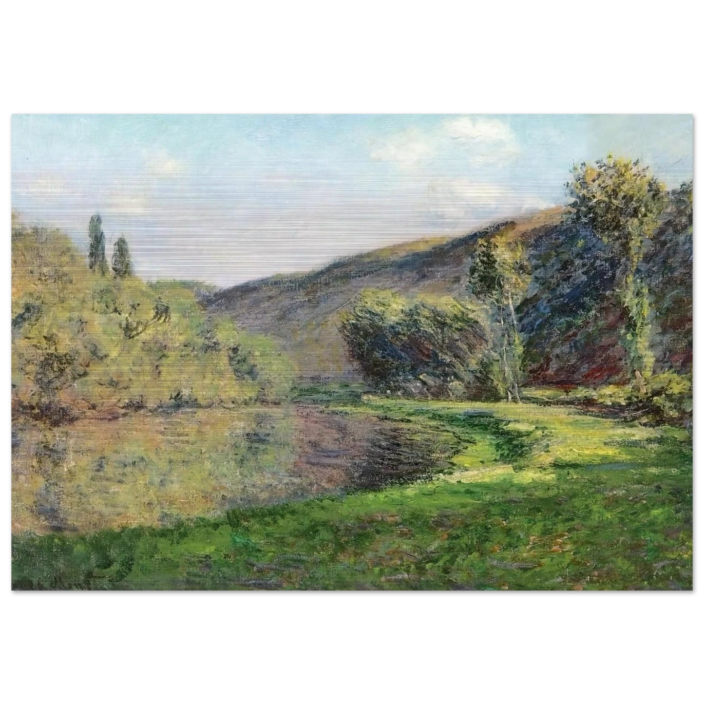 The Arm of the Siene at Jeufosse, Afternoon - claude monet Brushed Aluminum Print - 70x100 cm / 28x40 inches | claude monet Aluminum Print | claude monet Prints