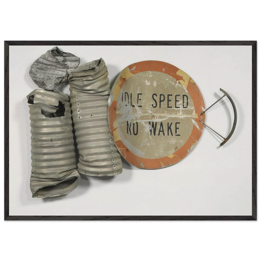 NO WAKE GLUT 1986 - Robert Rauschenberg Framed Art Print – Black Wooden Frame - Default Title - -Framed Art Print