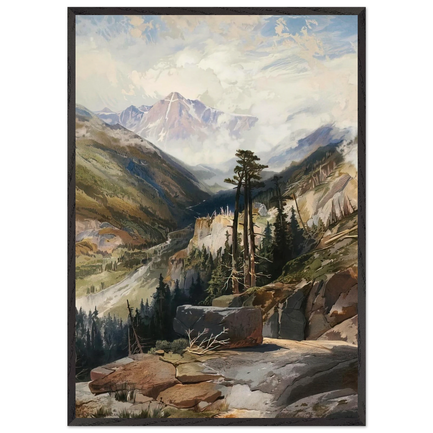 The Mountain of the Holy Cross Colorado - Thomas Moran Framed Art Print – Black Wooden Frame - Default Title - -Framed Art Print