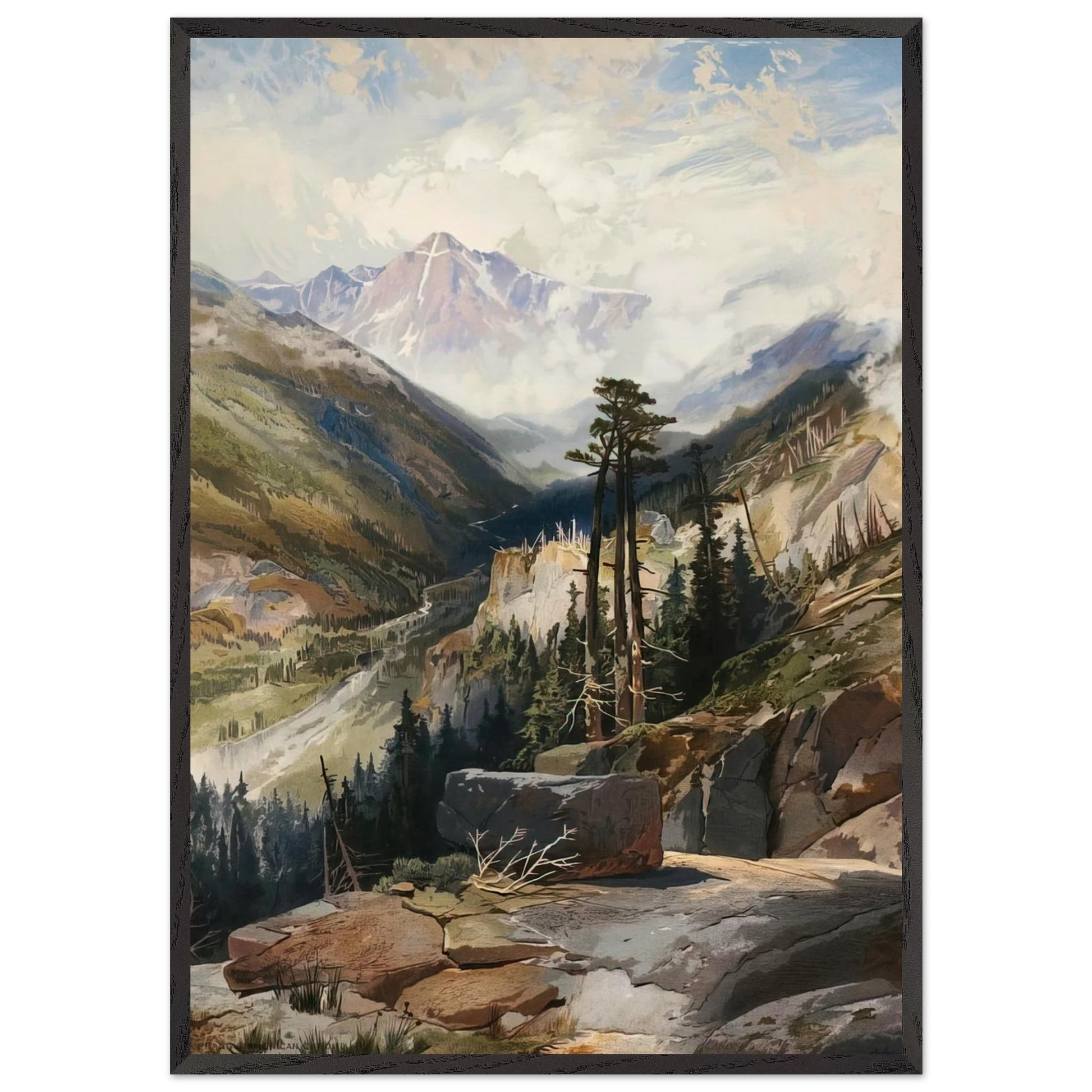 The Mountain of the Holy Cross Colorado - Thomas Moran Framed Art Print – Black Wooden Frame - Default Title - -Framed Art Print