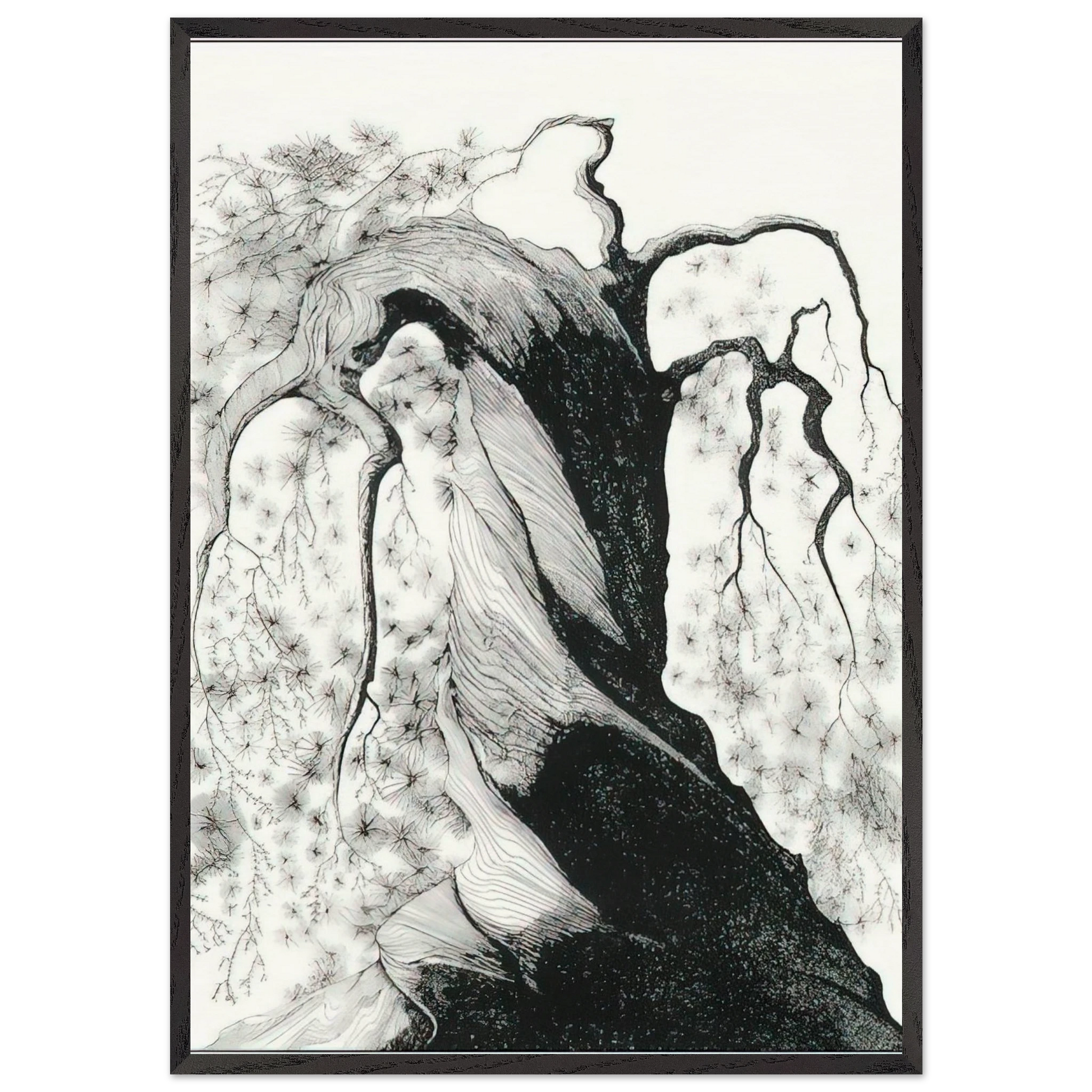 Pine Tree - Eyvind Earle Framed Art Print – Black Wooden Frame - Default Title - -Framed Art Print