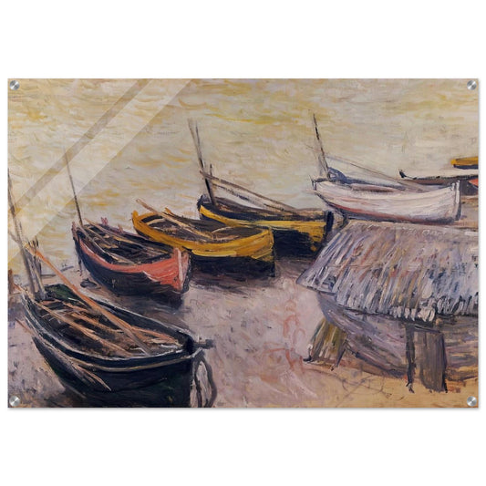 Boats on the Beach - claude monet Acrylic Print - 70x100 cm / 28x40″ inches