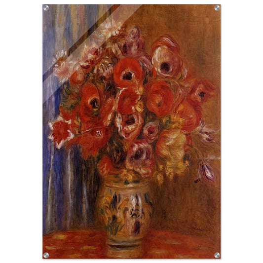 Vase of Tulips and Anemones - Pierre-Auguste Renoir Acrylic Print - 70x100 cm / 28x40″ inches