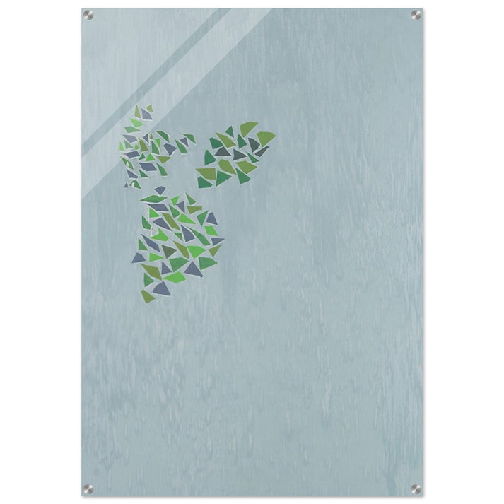 Colors on Blue - Post-Painterly Abstraction - Robert Goodnough Acrylic Print - 70x100 cm / 28x40″ inches | Robert Goodnough Wall Art | Robert Goodnough Prints