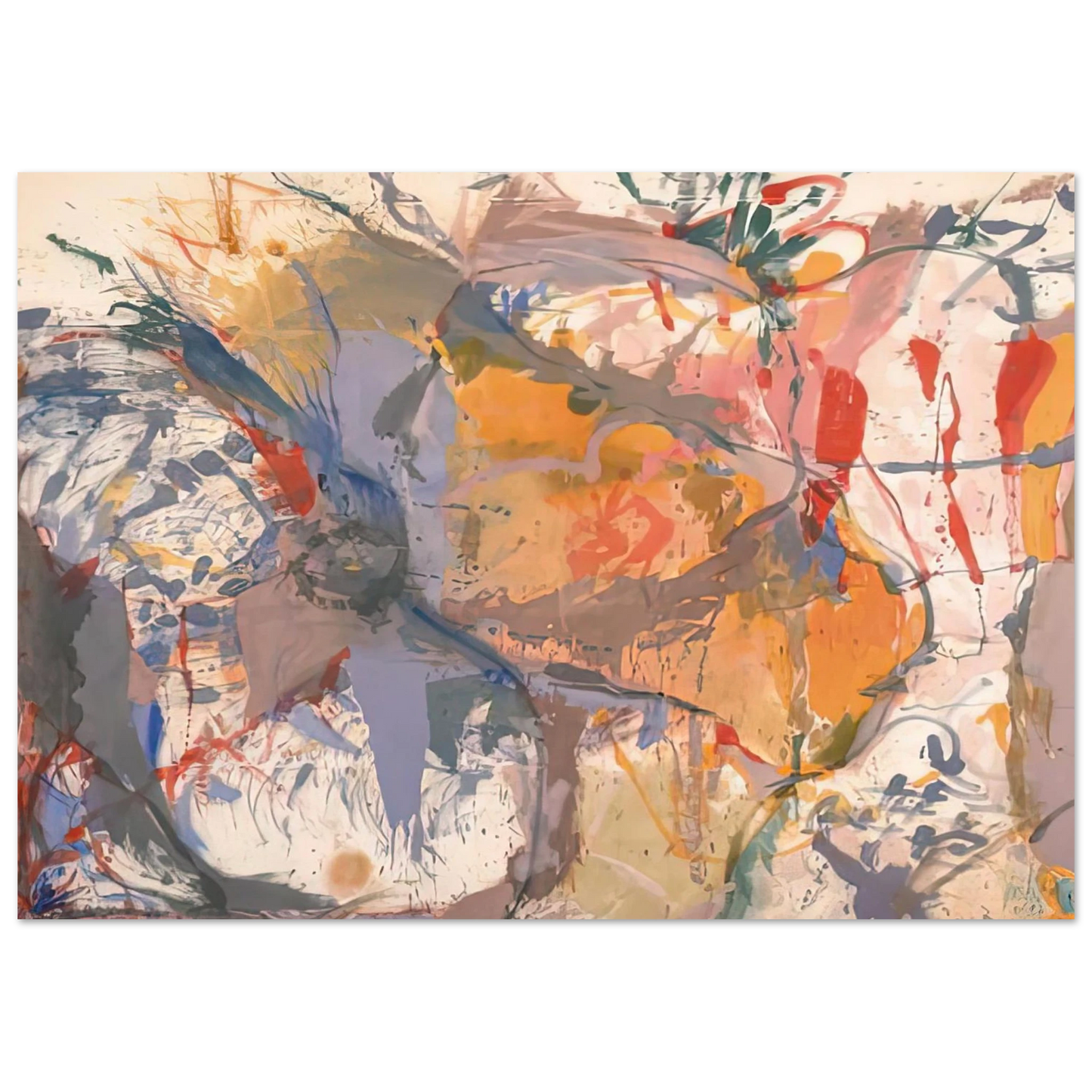 Helen Frankenthaler - Before the Caves, 1958- Wall Art - 30x40 cm / 12x16 inches - Premium Wooden Framed Poster With Fine Art Paper - Wood frame