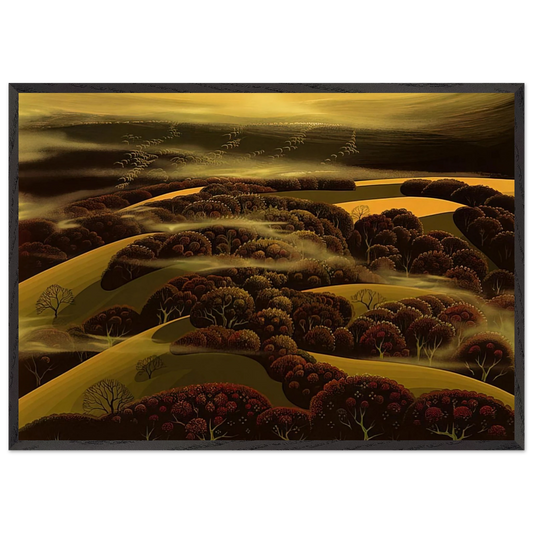 When the Fog Rolls In - Eyvind Earle Framed Art Print – Black Wooden Frame - Default Title - -Framed Art Print