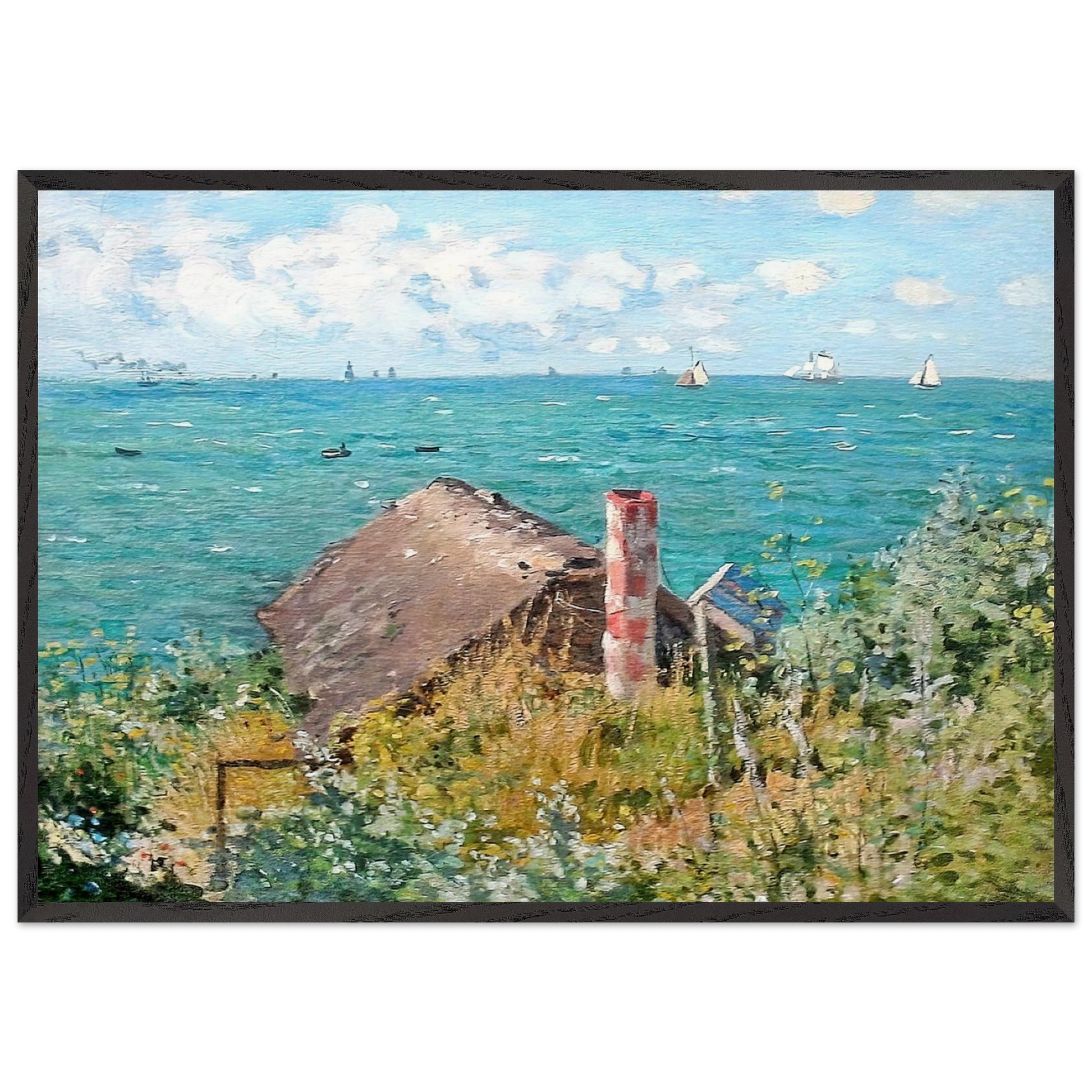 The Cabin at Saint-Adresse - claude monet Framed Art Print – Black Wooden Frame - Default Title - -Framed Art Print