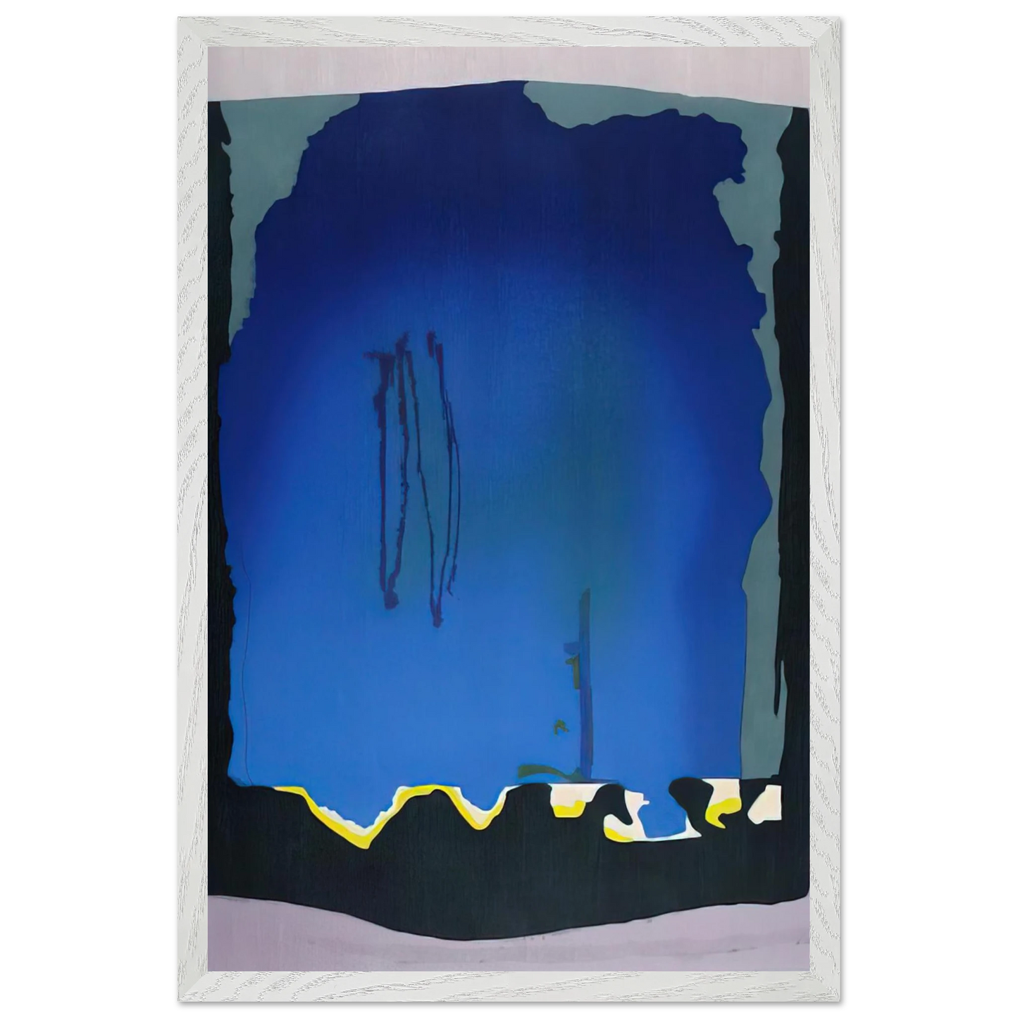 Helen Frankenthaler - Freefall - 1992 Wall art - 30x45 cm / 12x18 inches - Premium Wooden Framed Poster With Fine Art Paper - Black frame