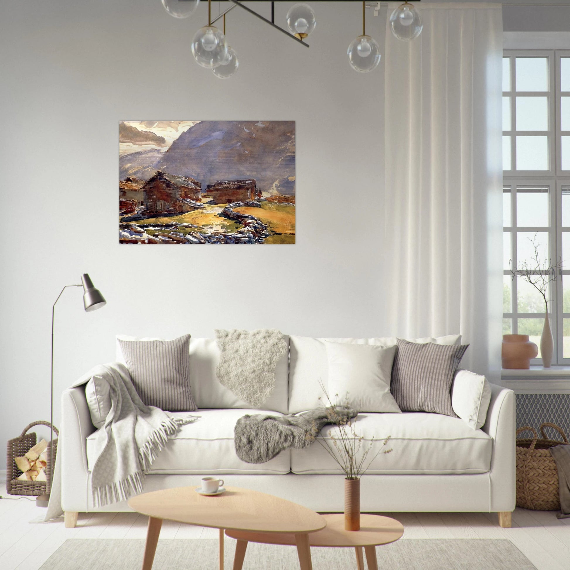 Simplon Pass Chalets - John Singer Sargent Brushed Aluminum Print - 70x100 cm / 28x40 inches | John Singer Sargent Aluminum Print | John Singer Sargent Prints