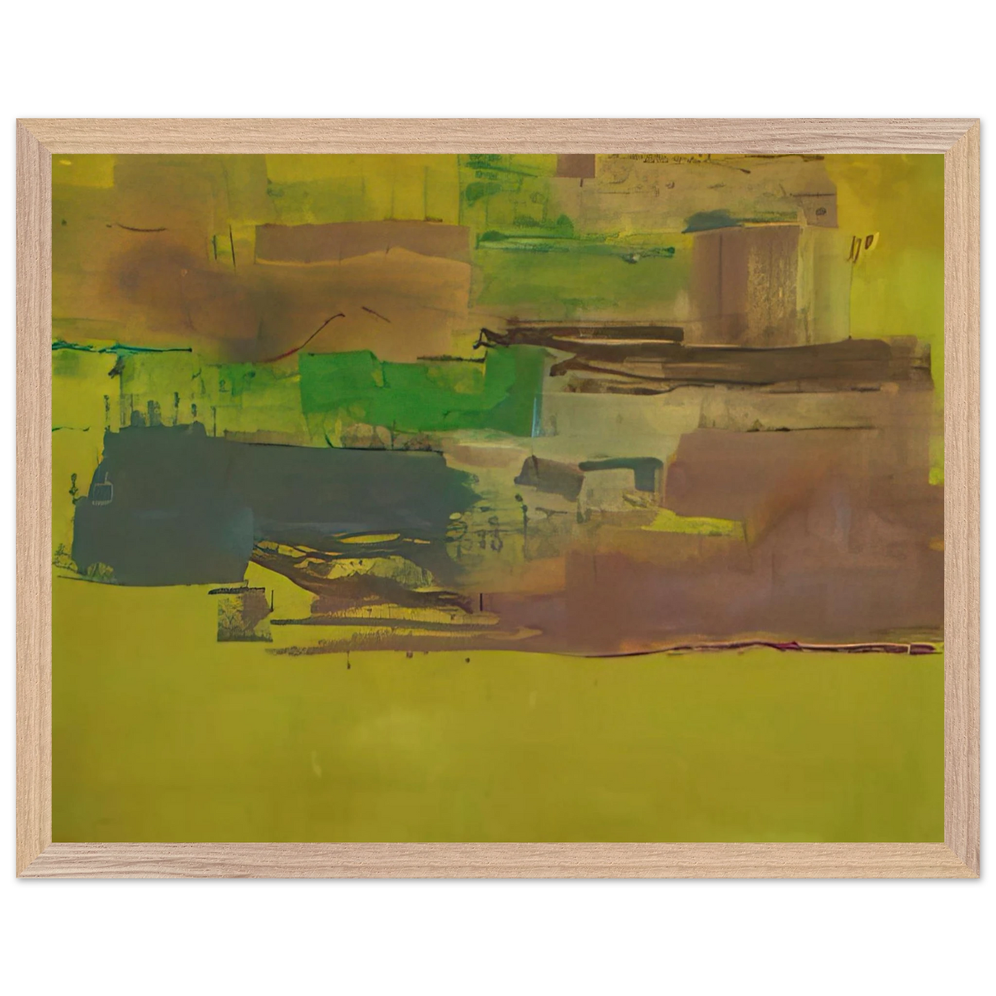 Helen Frankenthaler - August Deep - 1978 Wall art - A1 (59.4 x 84.1  cm) - Premium Wooden Framed Poster With Fine Art Paper - Black frame
