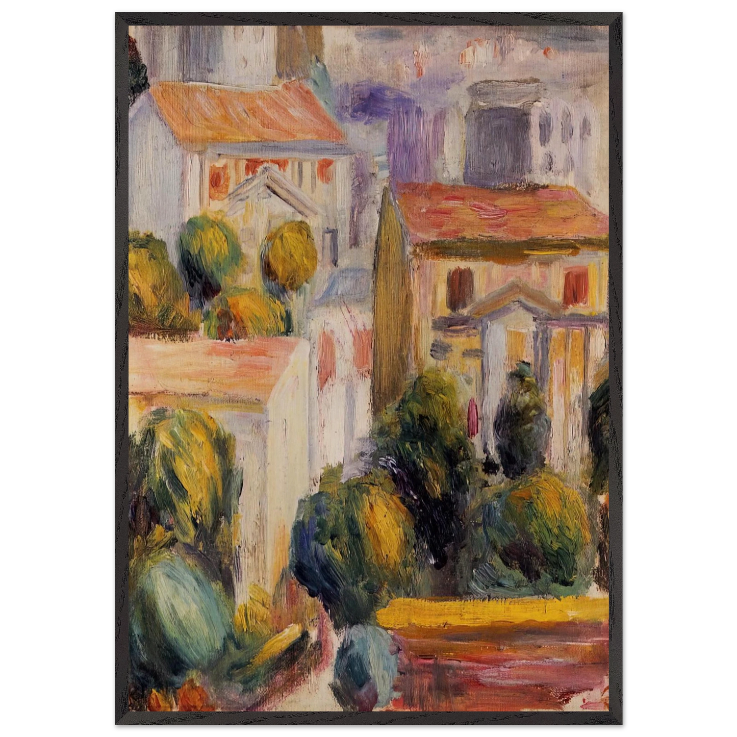 Wall artHouse at Cagnes - Pierre-Auguste Renoir Framed Art Print – Black Wooden Frame - Default Title - -Framed Art Print