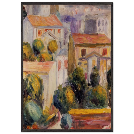 Wall artHouse at Cagnes - Pierre-Auguste Renoir 70x100 cm / 28x40 inches Framed Art Print – Black Wooden Frame