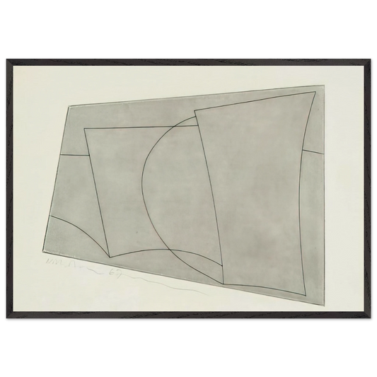 Aegean 2 - 1967 - Ben Nicholson Framed Art Print – Black Wooden Frame - Default Title - -Framed Art Print