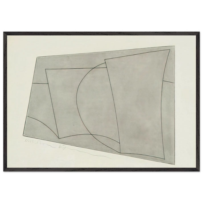 Aegean 2 - 1967 - Ben Nicholson 70x100 cm / 28x40 inches Framed Art Print – Black Wooden Frame