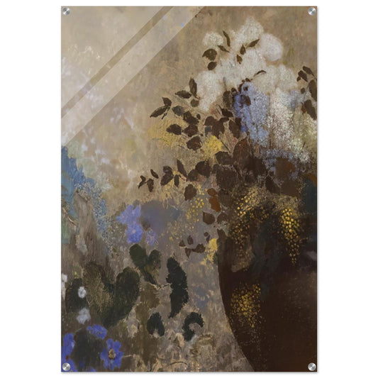 FLOWERS IN A BLACK VASE - Odilon Redon Acrylic Print - 70x100 cm / 28x40″ inches | Odilon Redon Wall Art | Odilon Redon Prints