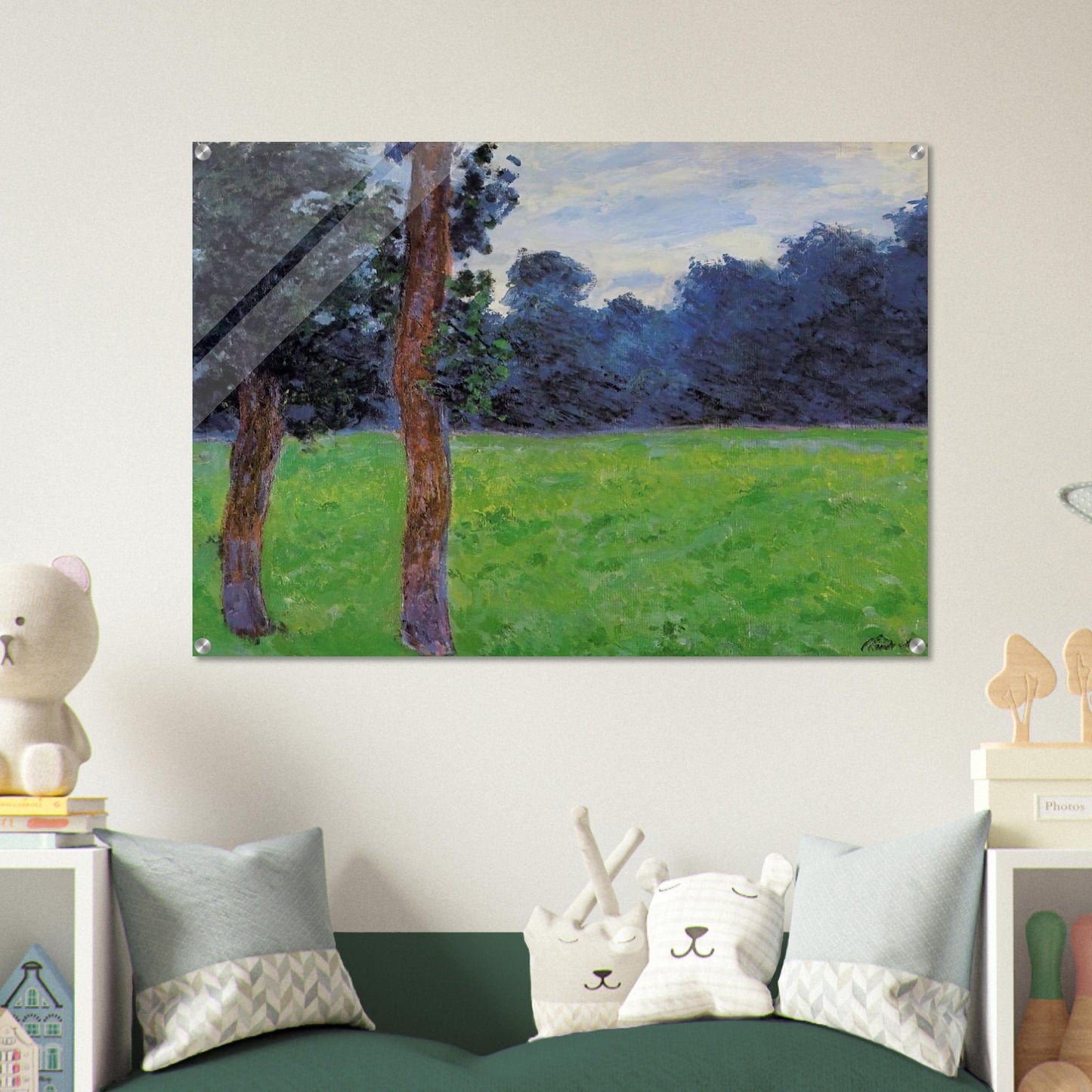 Two Trees in a Meadow - claude monet Acrylic Print - 70x100 cm / 28x40″ inches