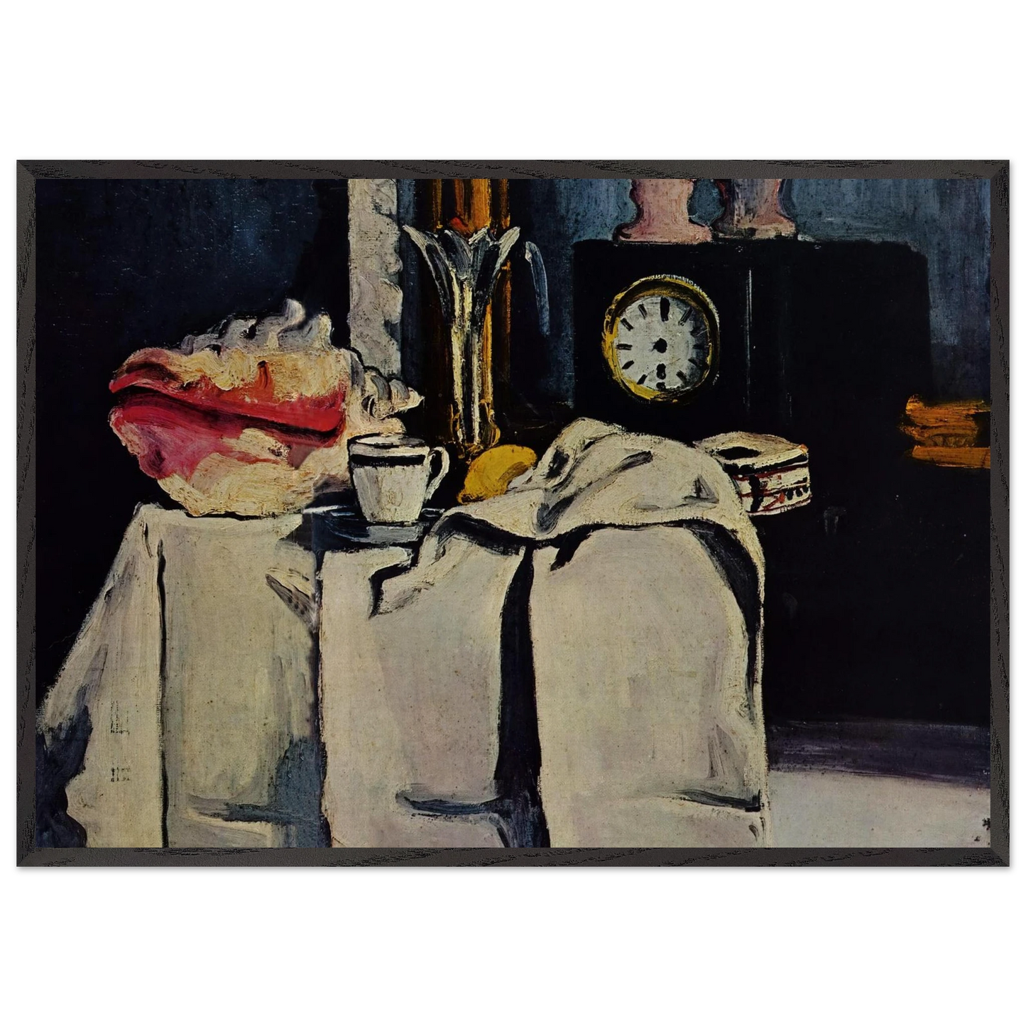 The Black Marble Clock - Paul Cezanne Framed Art Print – Black Wooden Frame - Default Title - -Framed Art Print