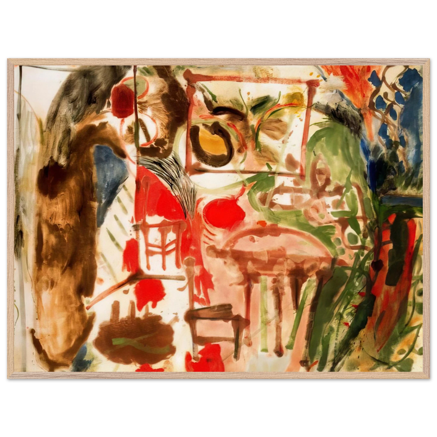 Helen Frankenthaler - Interior - 1957 Wall art - A1 (59.4 x 84.1  cm) - Premium Wooden Framed Poster With Fine Art Paper - Black frame
