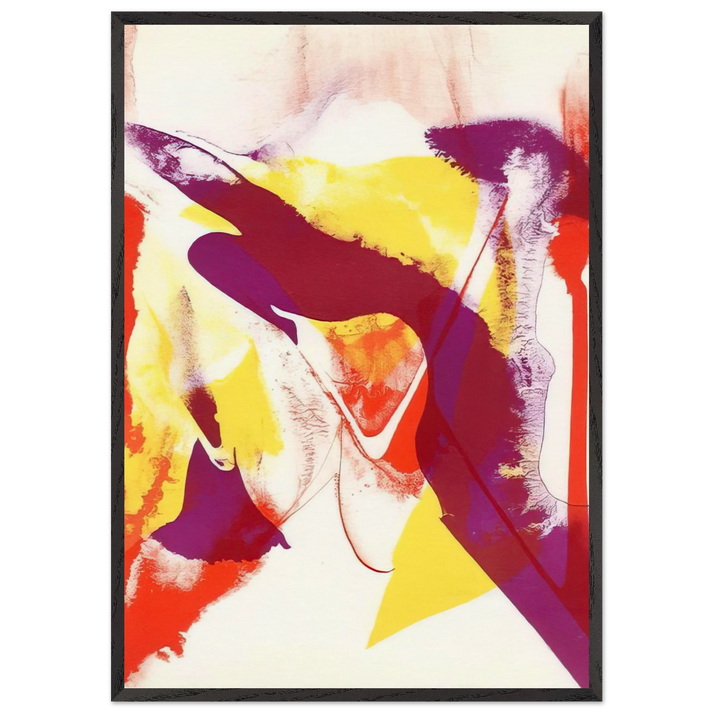 Redfern composition - Abstract Expressionism - Paul Jenkins 70x100 cm / 28x40 inches Framed Art Print – Black Wooden Frame