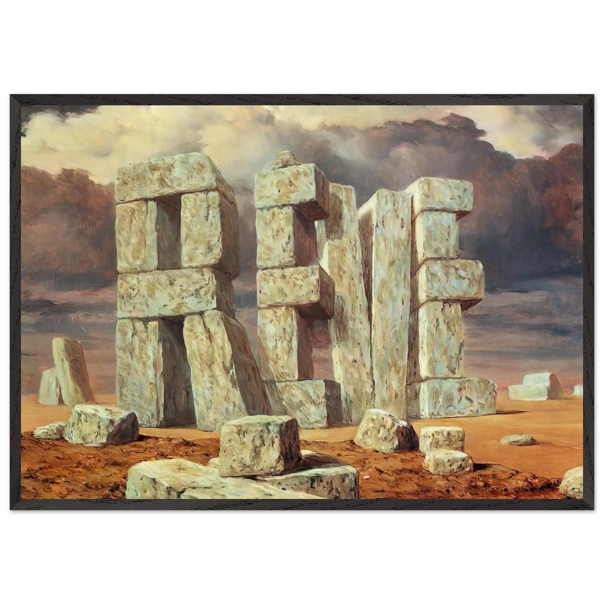 THE ART OF CONVERSATION 1950 - Rene Magritte Framed Art Print – Black Wooden Frame - Default Title - -Framed Art Print