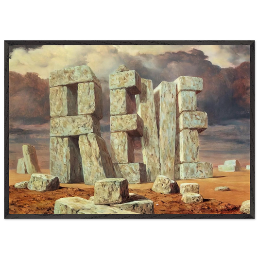 THE ART OF CONVERSATION 1950 - Rene Magritte 70x100 cm / 28x40 inches Framed Art Print – Black Wooden Frame