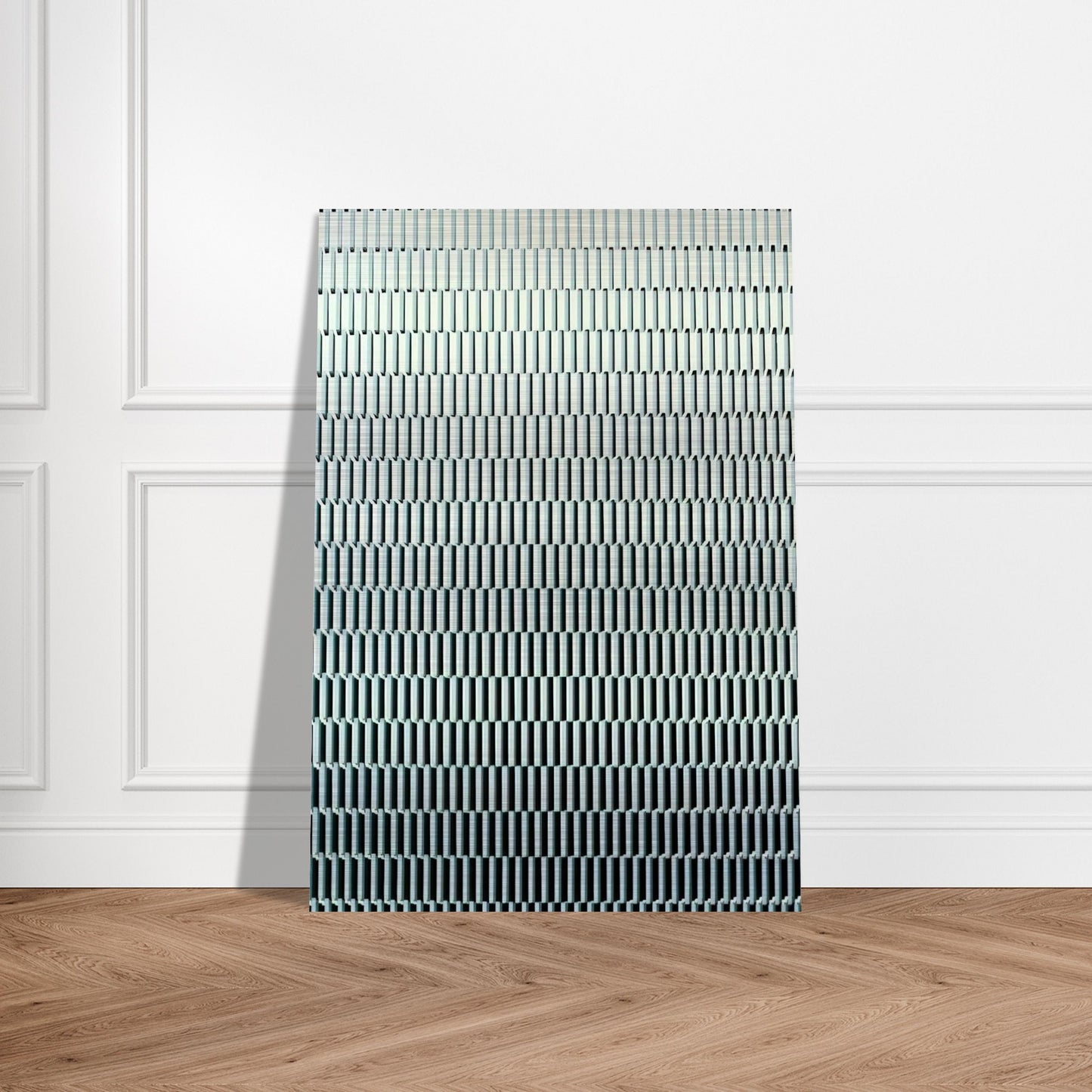 4 trames de tirets pivotées sur un côté - 1971 - Francois Morellet Brushed Aluminum Print - 70x100 cm / 28x40 inches | Francois Morellet Aluminum Print | Francois Morellet Prints