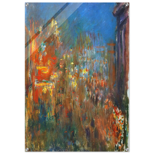Leicester Square at Night - claude monet Acrylic Print - 70x100 cm / 28x40″ inches