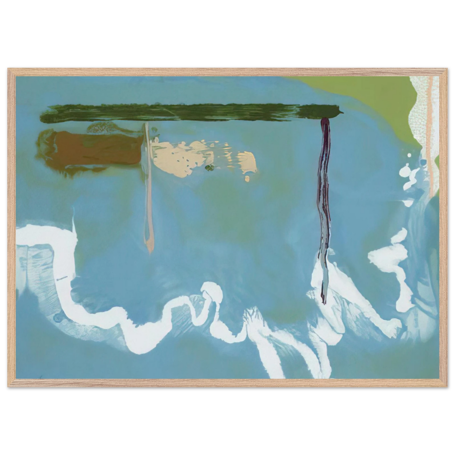 Helen Frankenthaler - Skywriting - 1997 Wall art - 50x70 cm / 20x28 inches - Premium Wooden Framed Poster With Fine Art Paper - White frame