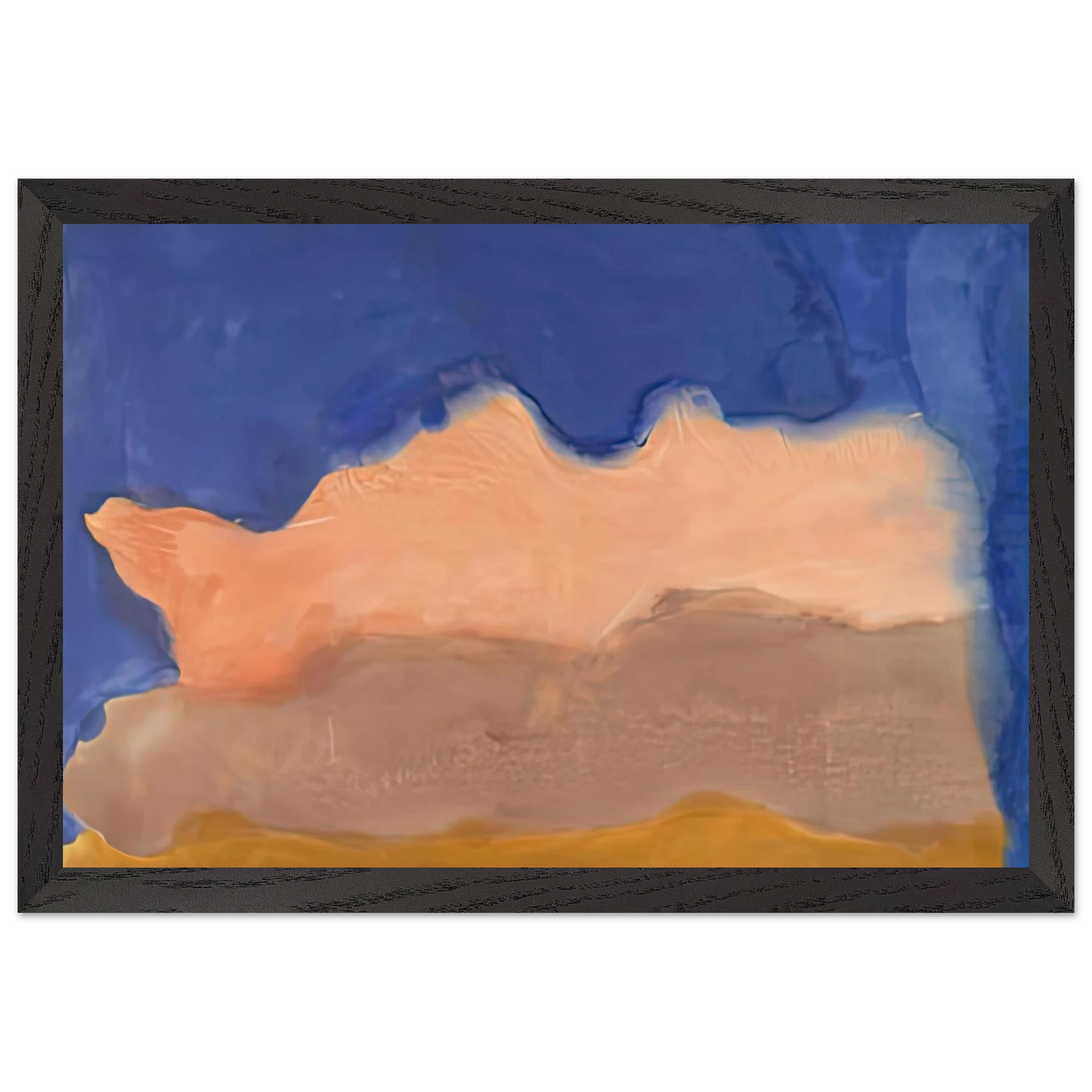 Helen Frankenthaler - Moontide, 1968- Wall Art - 21x29.7 cm / 8x12" - Premium Wooden Framed Poster With Fine Art Paper - Black frame