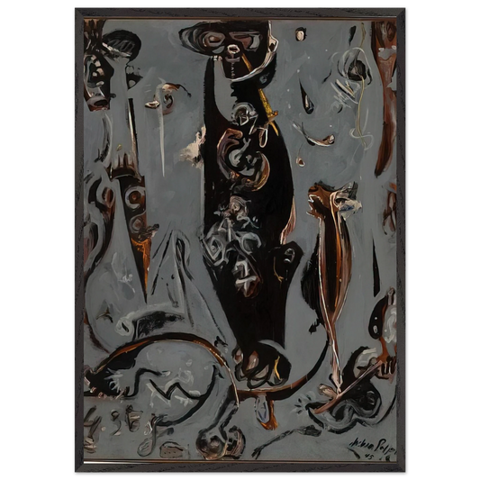 TOTEM LESSON 2 1945 - Jackson Pollock Framed Art Print – Black Wooden Frame - Default Title - -Framed Art Print